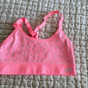 New Balance Neon Pink Leopard Print Bra